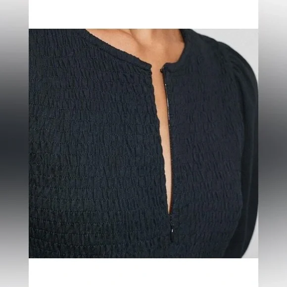 ME+EM Navy Midi Dress with Puff Sleeves - Picture 2 of 15